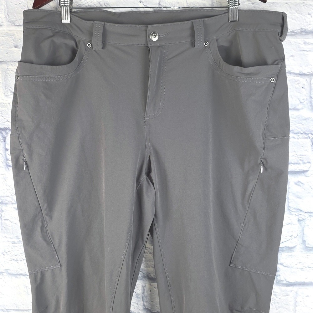 Duluth Trading Co Women Hiking Stretch Pants Gray Outdoor Nylon Sz 18X33 (38)